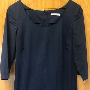 [USED] Women Paper Crown Cotton Dress, Navy, SizeS